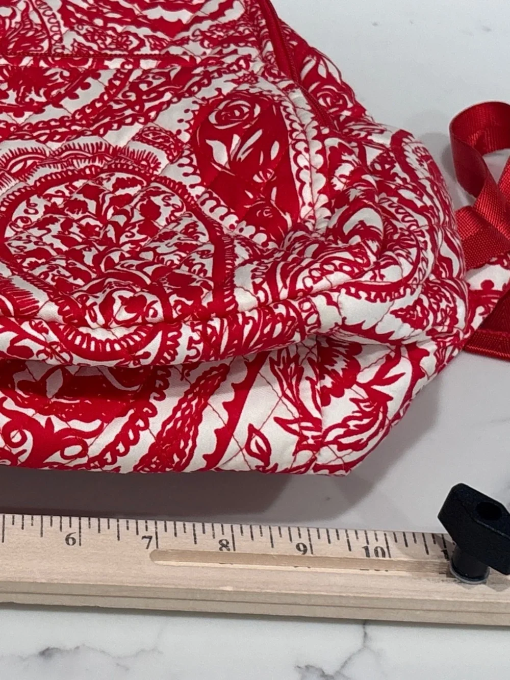 Vera Bradley Small Banbury Backpack Paisley Key White Red NEW