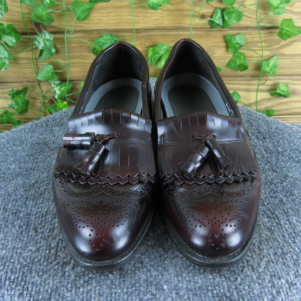 Dexter Men Kilty Tassle Loafer Burgundy Patent Leather Size 9.5 Gently Used 2025