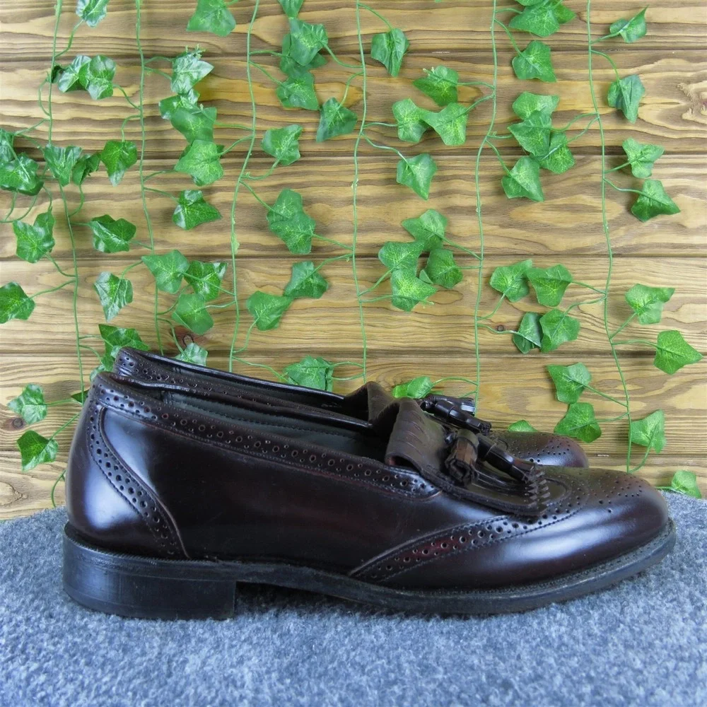 Dexter Men Kilty Tassle Loafer Burgundy Patent Leather Size 9.5 Gently Used 2025