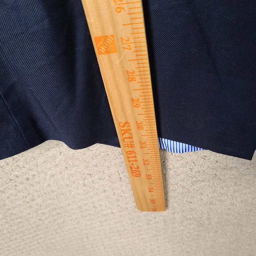 Stafford Jacket Mens 44R Navy Blue Blazer Classic Fit Cotton Sport Coat 2 Button