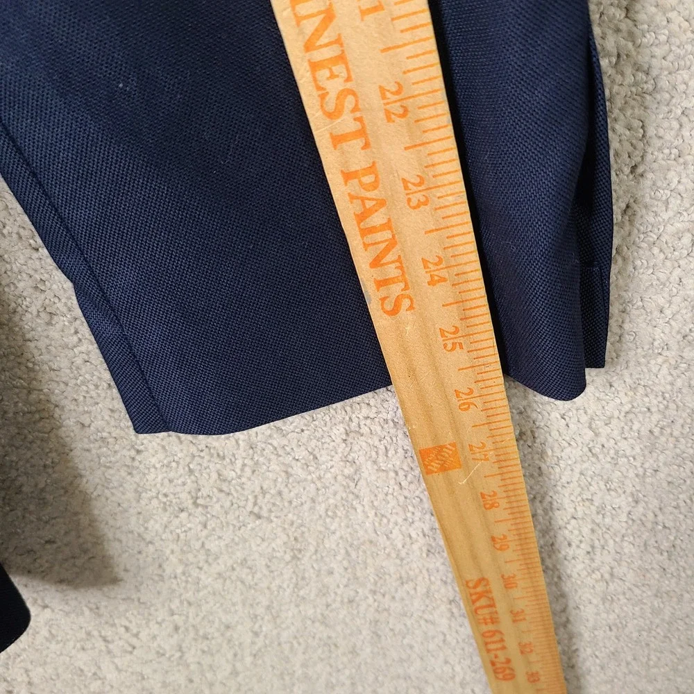 Stafford Jacket Mens 44R Navy Blue Blazer Classic Fit Cotton Sport Coat 2 Button