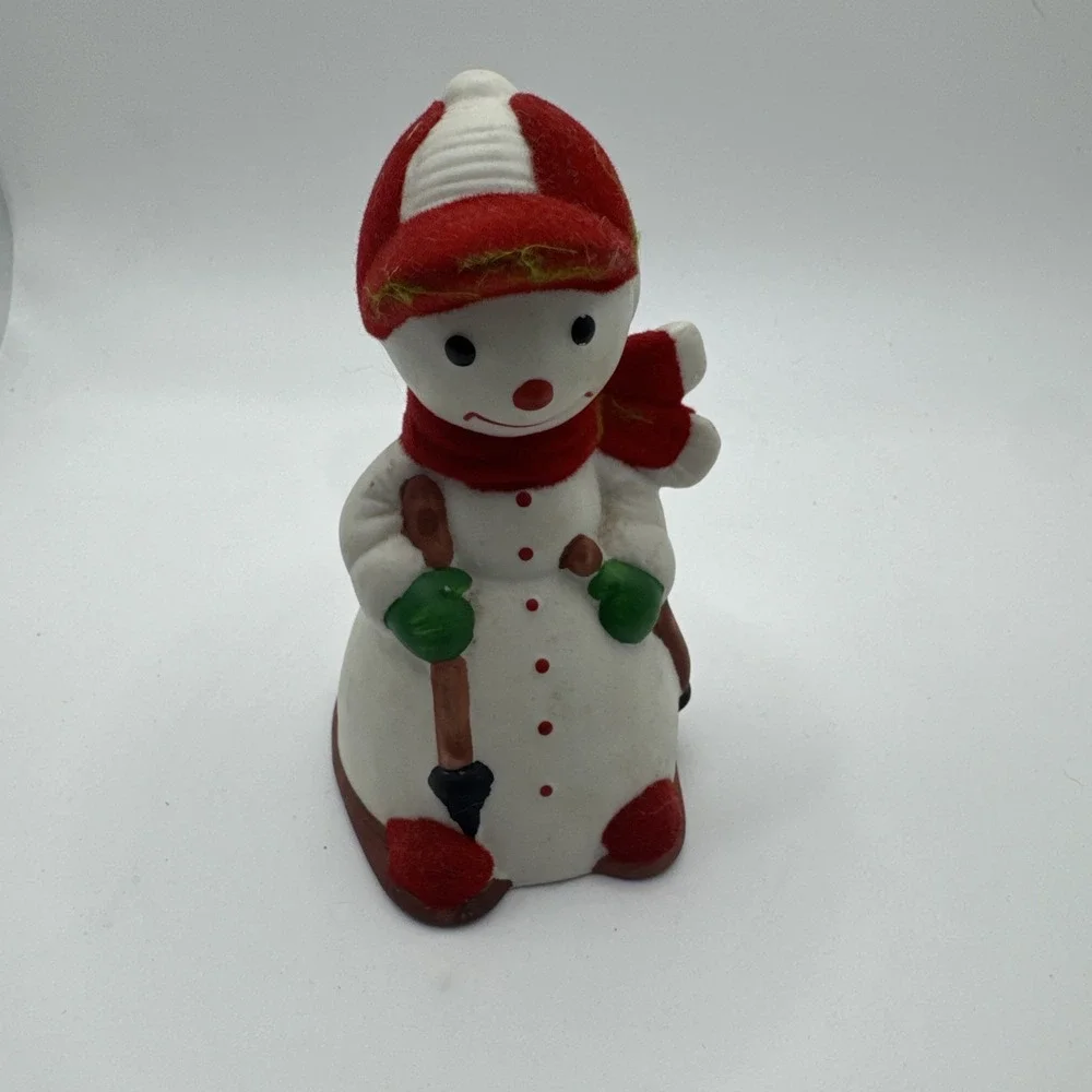Vintage Jasco Skiing Snowman Christmas Bell‎