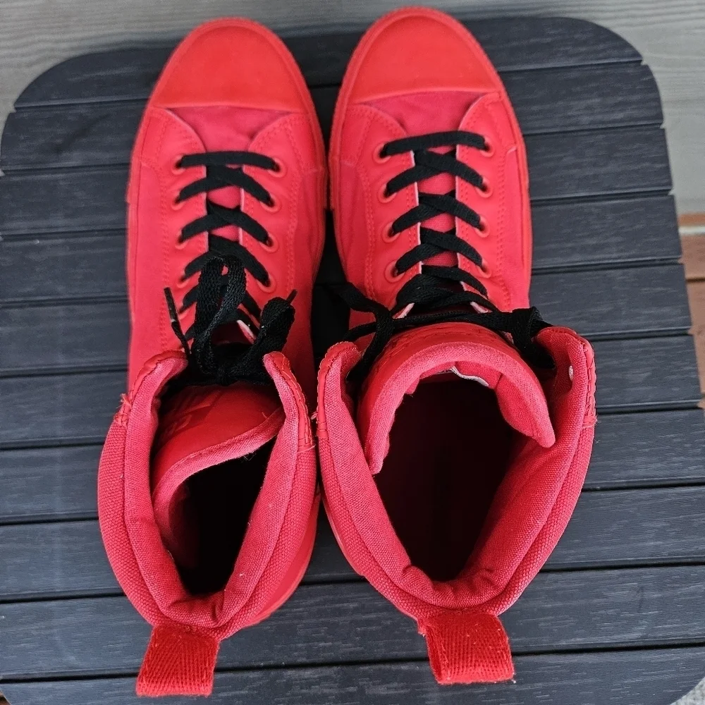 Converse‎ Chuck Taylor All Star High Top Shoes Red Black Sneakers Mens Size 11