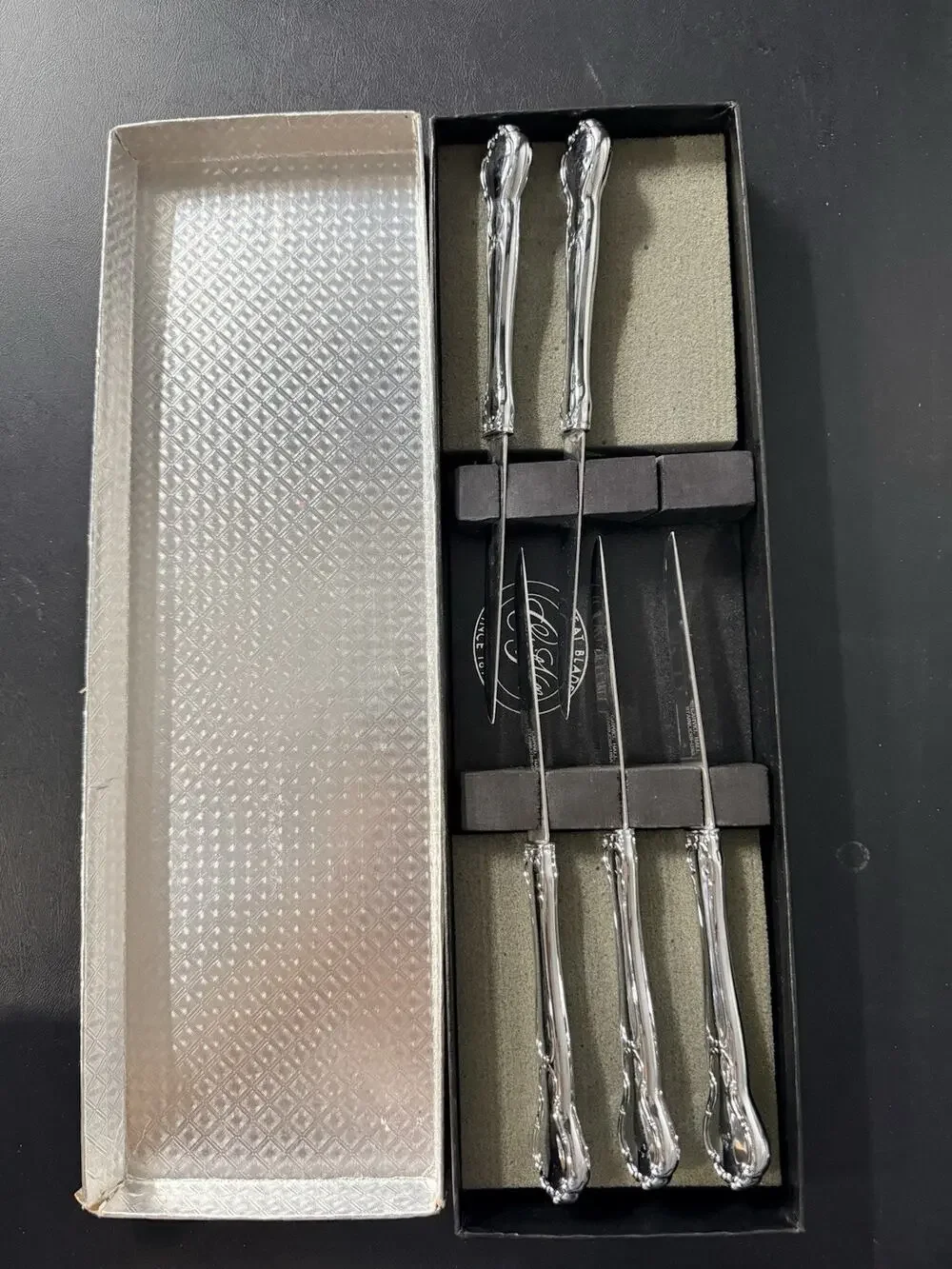 Vintage Carvel Hall USA Stainless Steel Steak Knives Set of 5 w/ Original Box