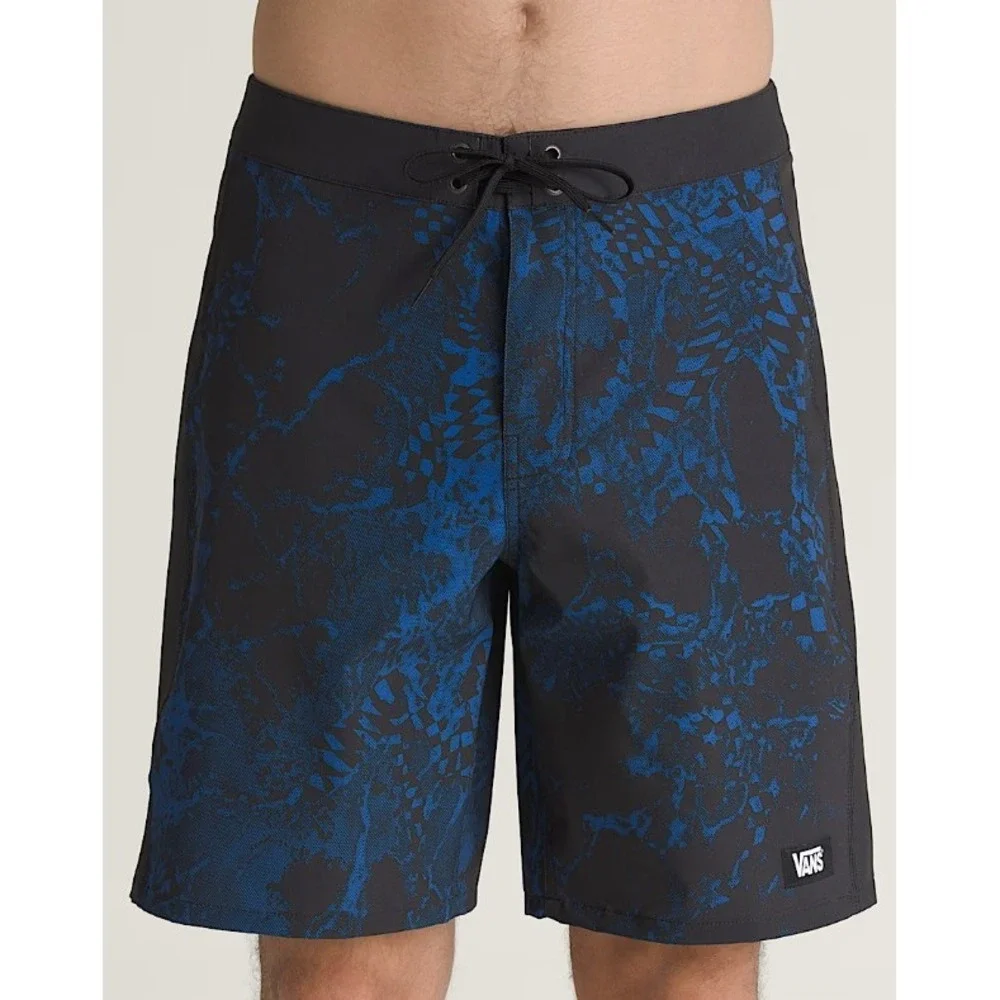 Vans MTE Daily Sideline Boardshorts Mens 30 Black Blue Tonal Checkerboard 19