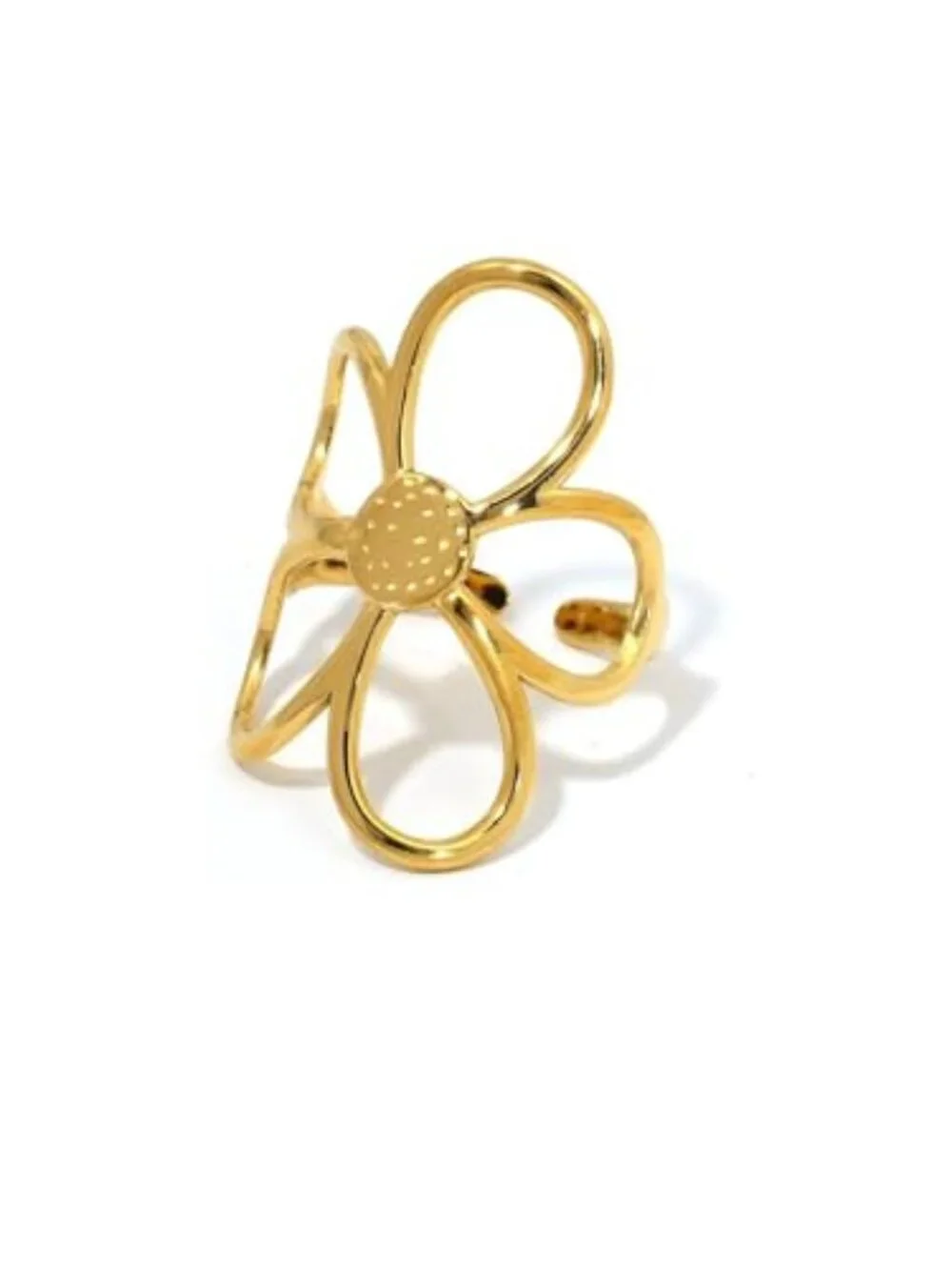 New - Chunky Thumb Rings For Women, Minimalist Big Hollow Flower Curve‎ Geometry