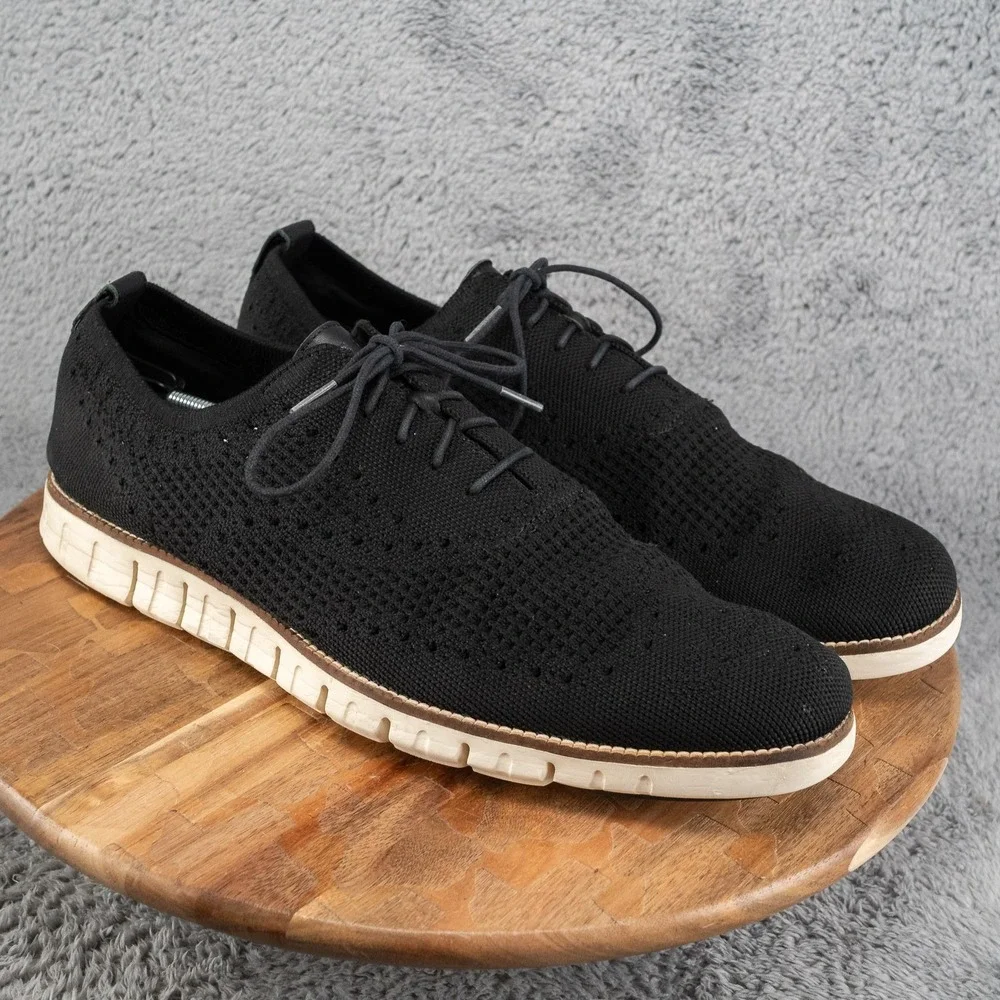 Cole Haan Mens Zerogrand Stitchlite Oxford Black Knit Sneakers C32150 Size 15M