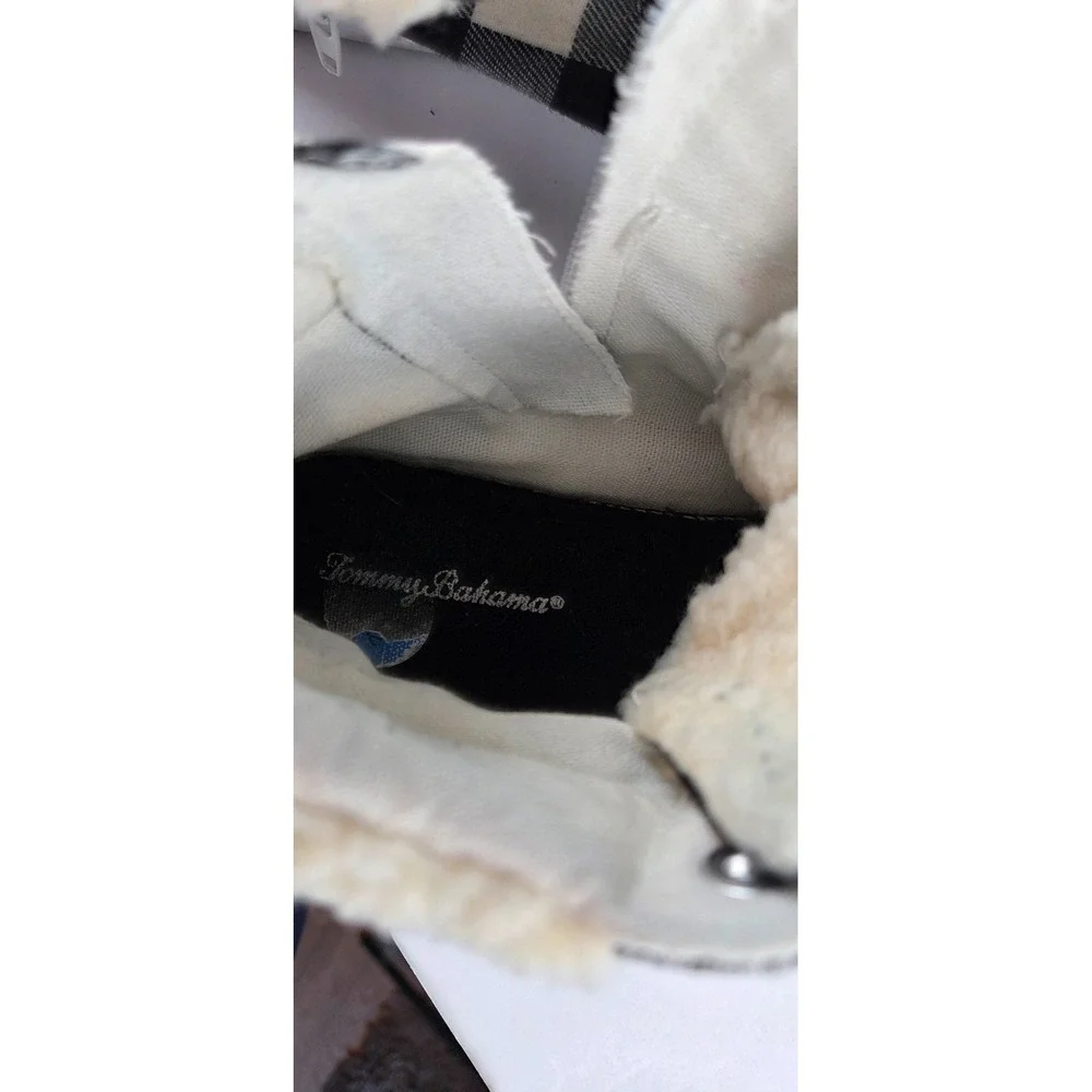 Tommy Bahama High Top‎ Sneakers Black Buffalo Plaid Shoes Size 7.5