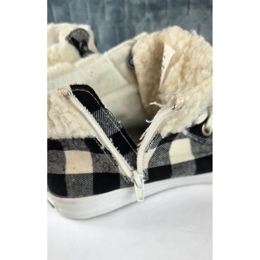 Tommy Bahama High Top‎ Sneakers Black Buffalo Plaid Shoes Size 7.5