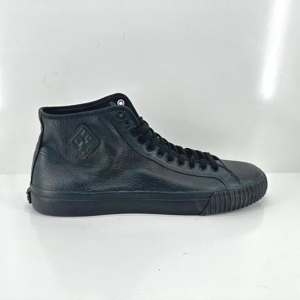PF Flyers Shoes Men's 15 Sneakers Center Hi Top Black Leather High Top NWOT NWOB