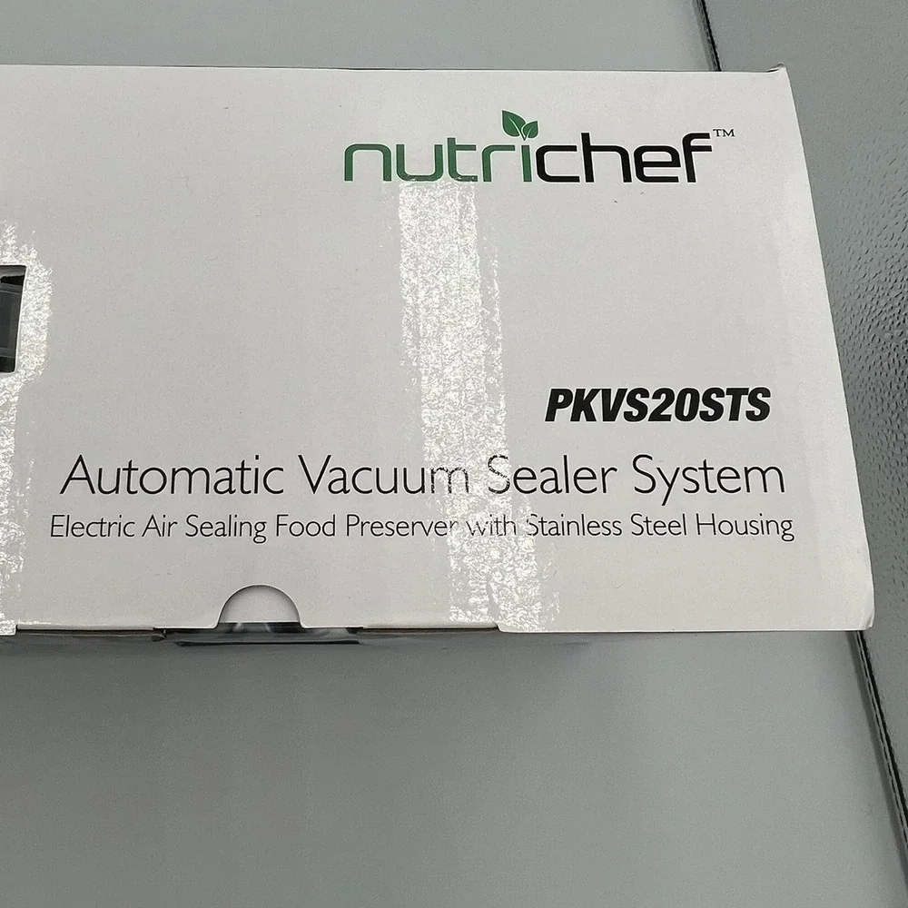 NutriChef Vacuum Sealer PKVS20STS Silver New Stainless Steel Food Preserver