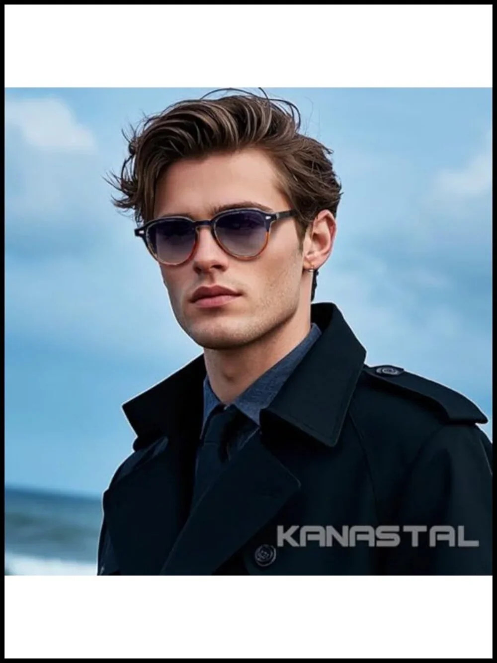 Vintage Round Sunglasses Polarized UV400 TR90 Frame Acetate Temples