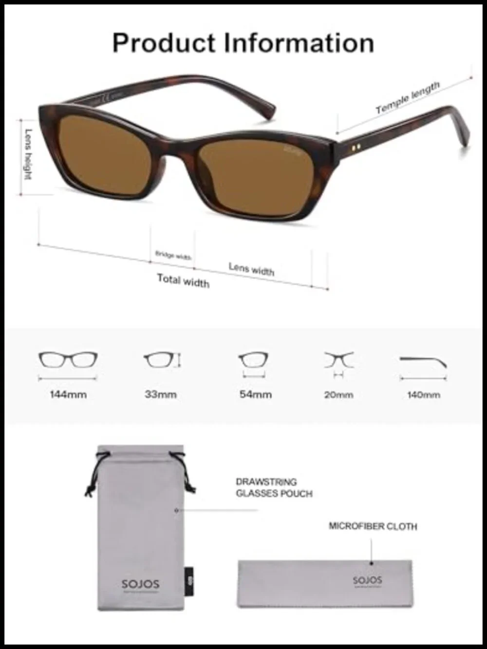 Cat Eye Polarized Sunglasses Retro Rectangle UV400 Protection Lightweight