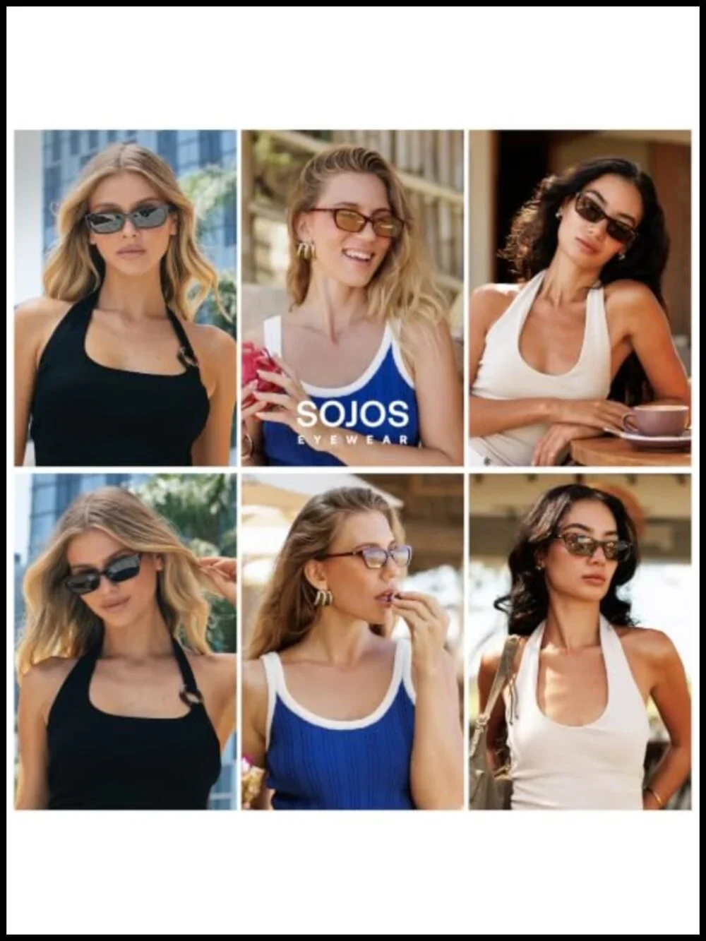 Cat Eye Polarized Sunglasses Retro Rectangle UV400 Protection Lightweight
