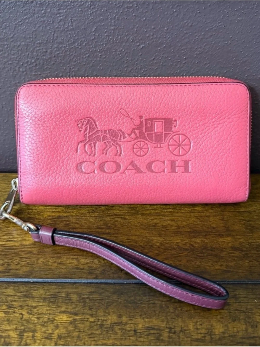 Coach Long Zip Around Wristlet Wallet with Horse & Carriage! Like new condition
