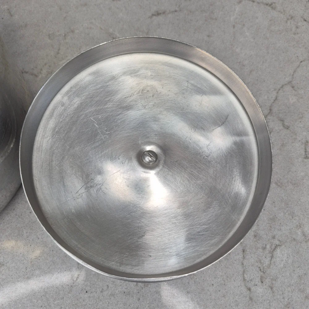Vintage Double Boiler Aluminum Bakelite Handle Silver