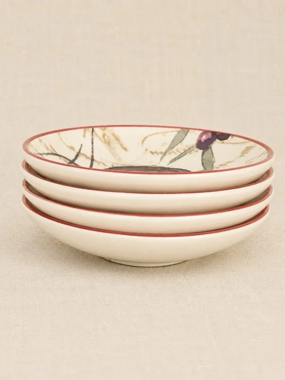 Williams Sonoma Les Legumes Set 4 Portugal Olive Oil Dipping Bowls Retired