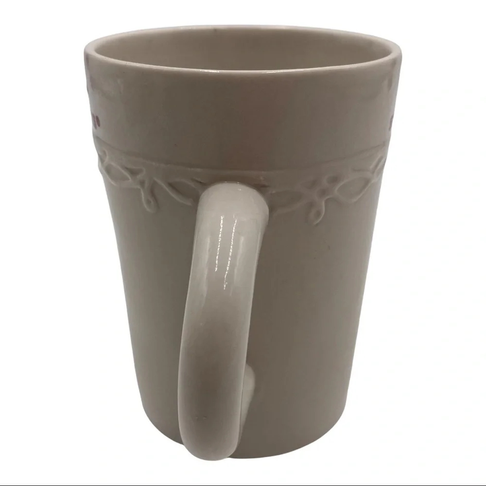 Starbucks Embossed Scroll Pattern with Starbucks Logo 10oz Mug 2010 Red/White