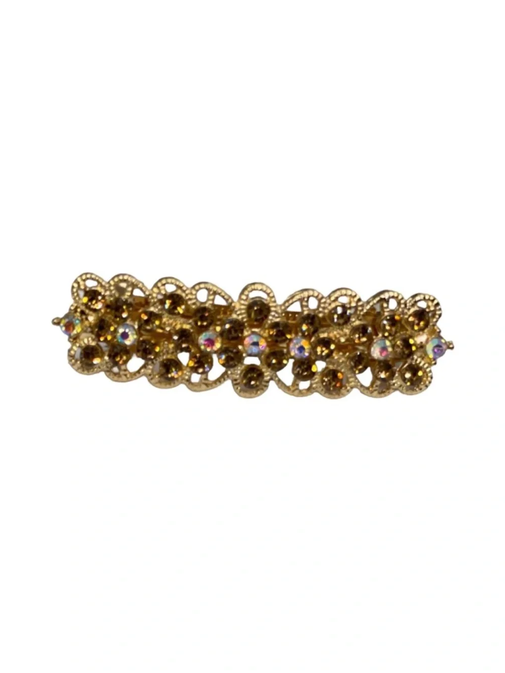Elegant Crystal Gold Rhinestone Hair  3,0”Clip FINAL PRICE DROP