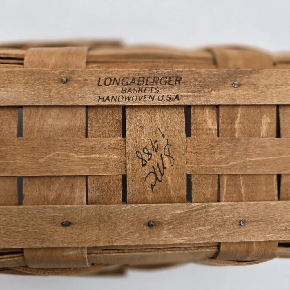 Longaberger Medium Vegetable Basket 1988 Signed SMC USA 12 X 11 Double Handles U