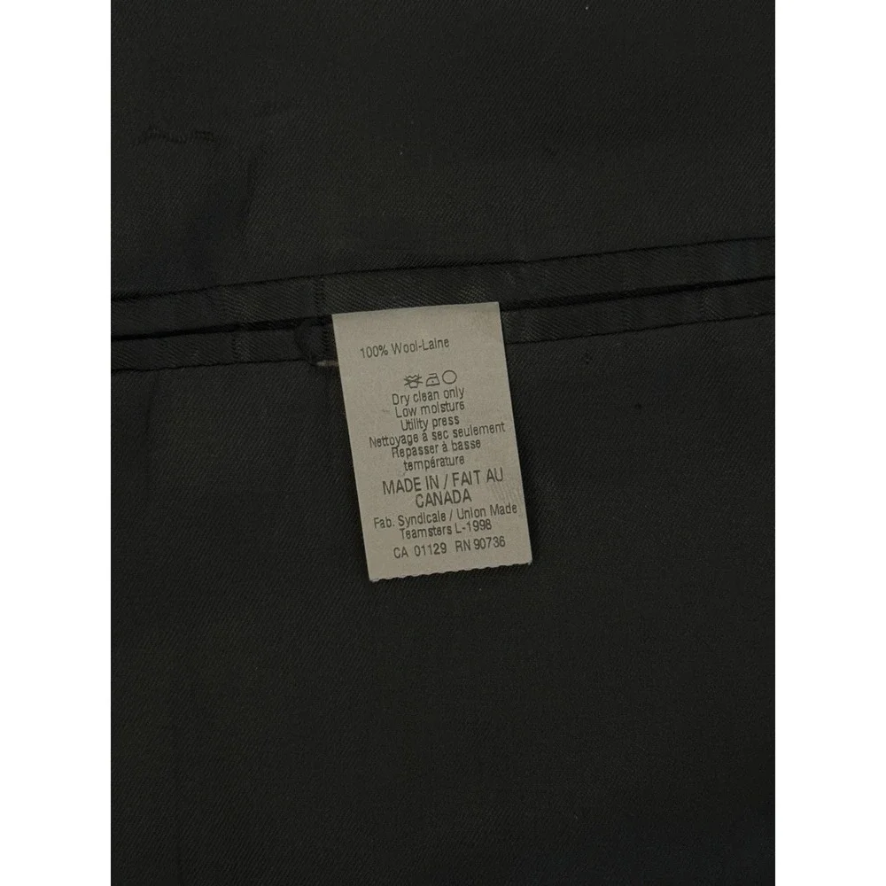 Ralph Lauren Mens Blazer Sports Jacket Coat Suit Size 46L Striped Dark Grey Wool