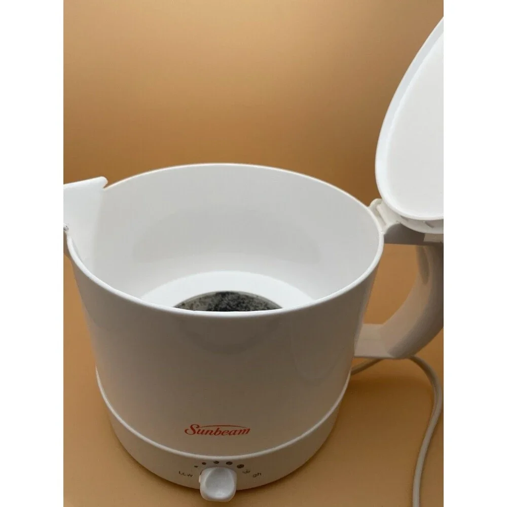 Sunbeam Hot Pot Express Electric Adjustable Heat White 32 Ounce-Tested Working