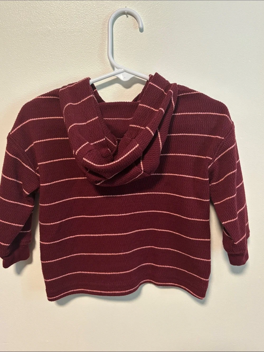 OshKosh B'gosh Burgundy Striped Hooded Pullover