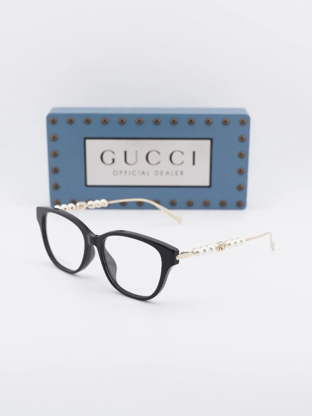 Gucci GG1972OA 001 Square Eyeglasses 54mm - Black / Gold