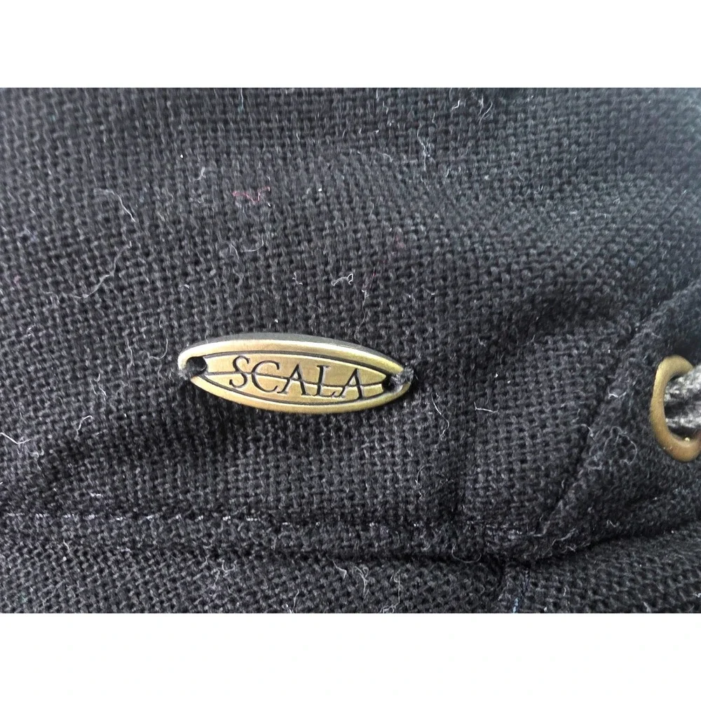 Scala Black Cotton Canvas Wide Brim Sun Hat Adjustable Chin Strap OSFM Australia