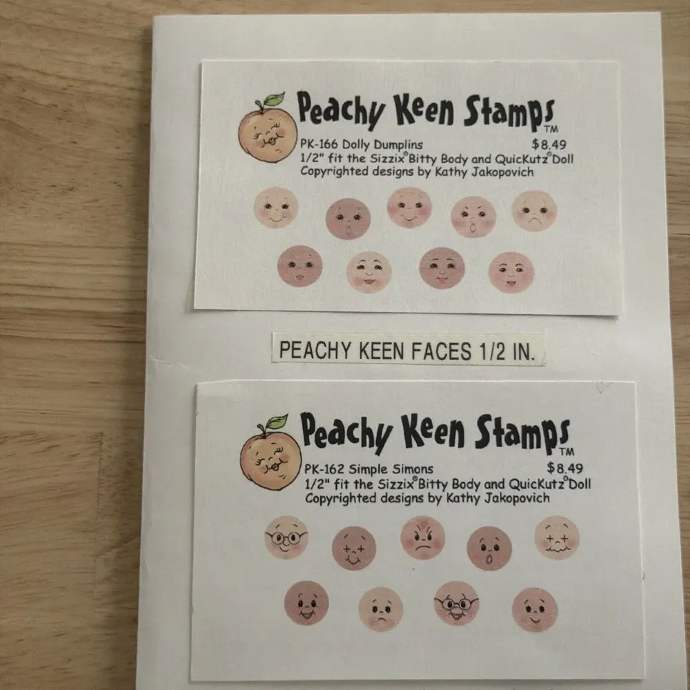 Peachy Keen paper doll Faces Stamps dolly dumplings and simple simons 1/2