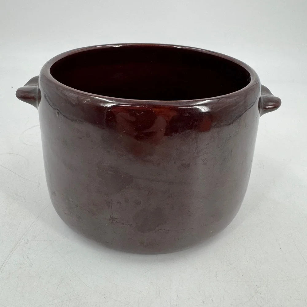 Vintage West Bend‎ USA Brown Glazed Stoneware Bean Pot Kitchen Cooking Crock