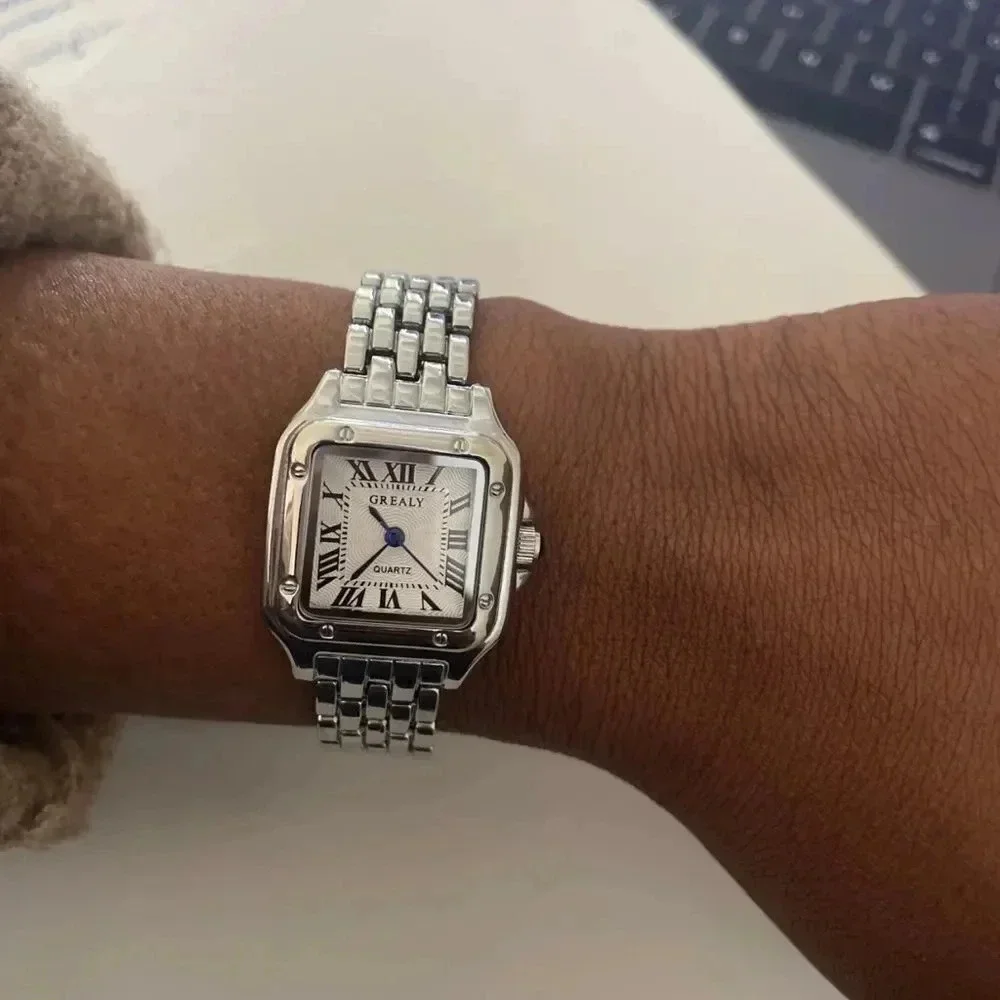 Panthere Classic Rectangle Gold Stainless Steel Watch