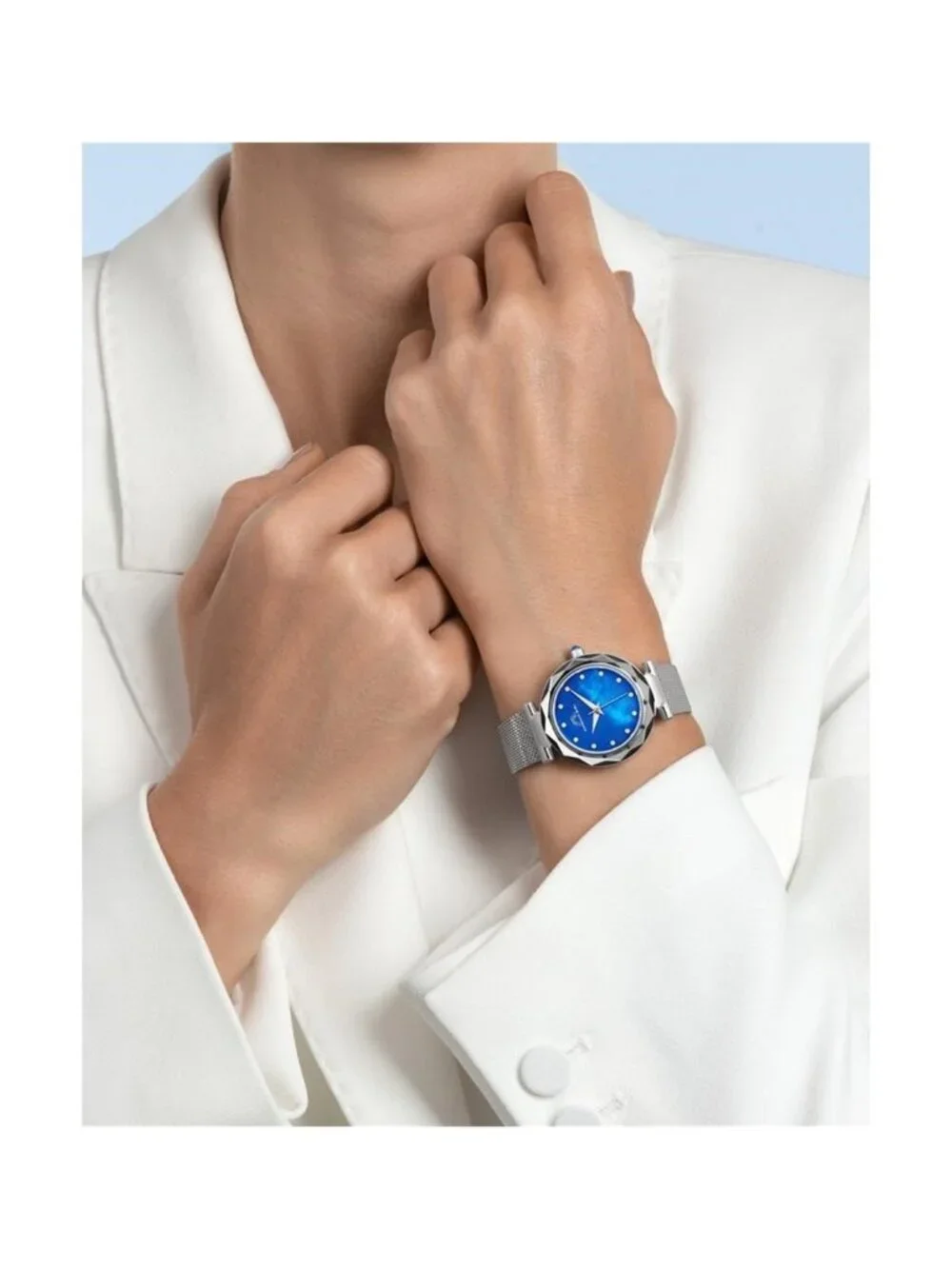 NWT Porsamo Bleu Hazel Quartz Blue Dial Ladies Watch