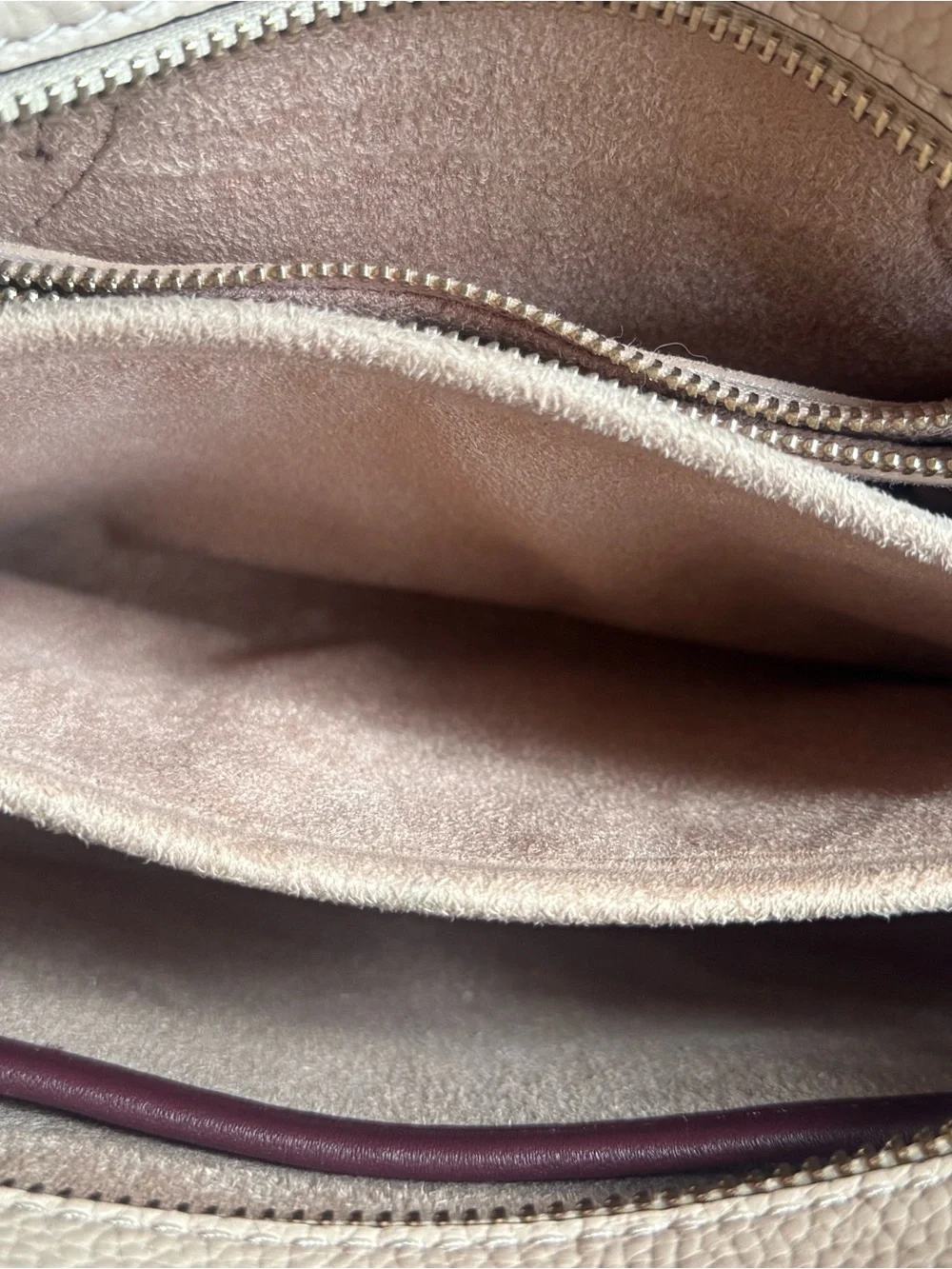kate spade Two-Tone Pebbled Leather Tote in Blush, White and Burgundy