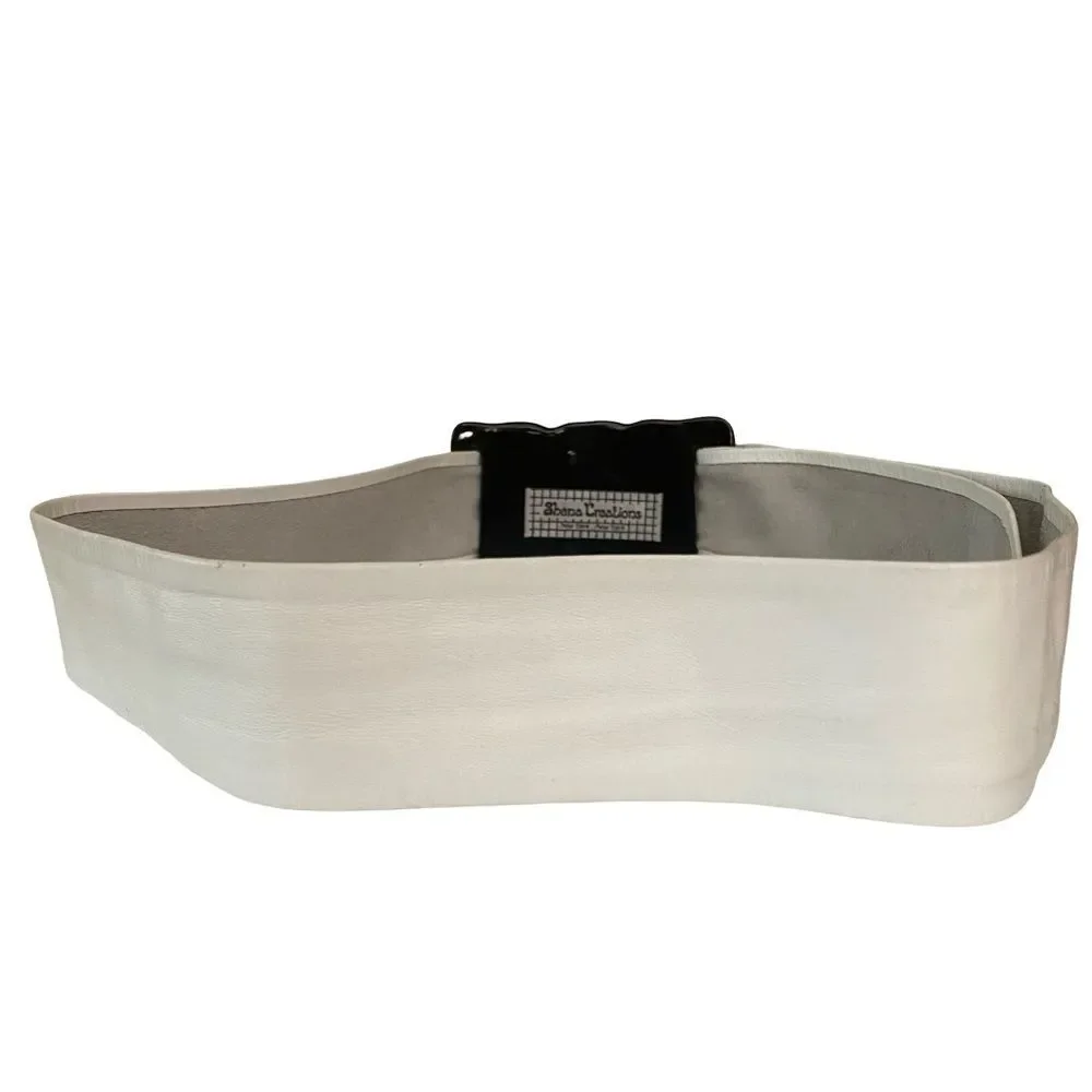 Vintage Shena Creations Leather Belt with Black Buckle