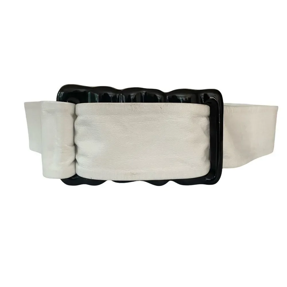 Vintage Shena Creations Leather Belt with Black Buckle