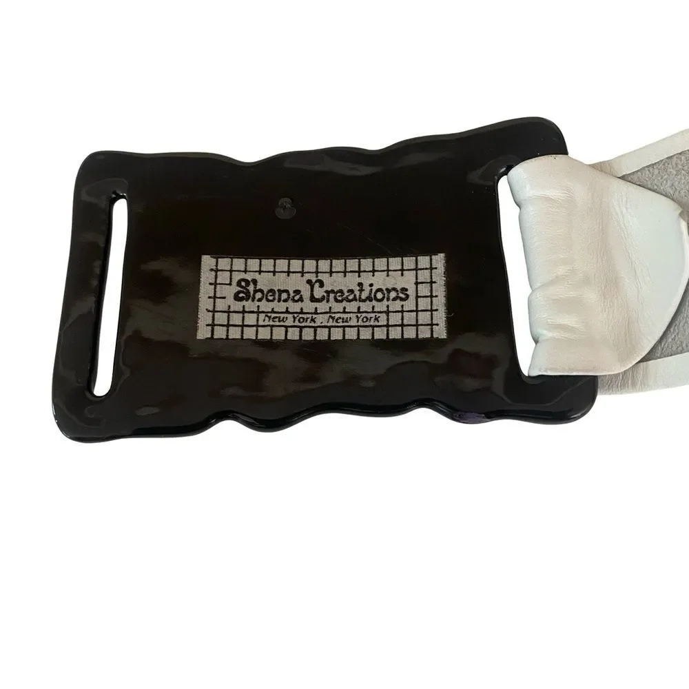 Vintage Shena Creations Leather Belt with Black Buckle