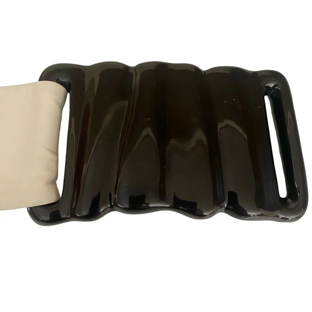 Vintage Shena Creations Leather Belt with Black Buckle
