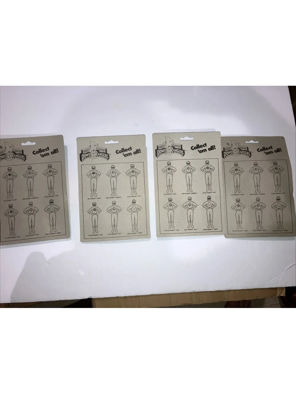 Vintage 1993 Bandai (4) Power Rangers BENDABLE Action Figures NEW Sealed Cards