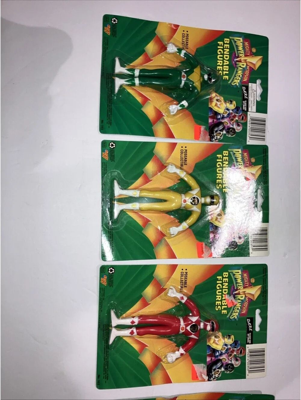 Vintage 1993 Bandai (4) Power Rangers BENDABLE Action Figures NEW Sealed Cards