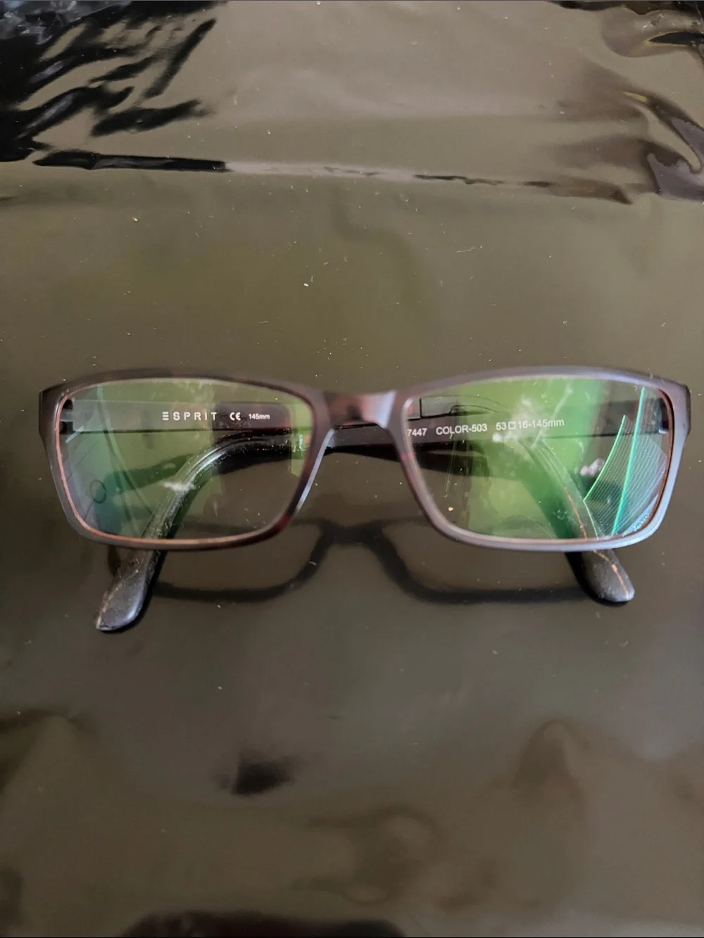 Esprit Men's Rectangular Eyeglasses in Dark Brown