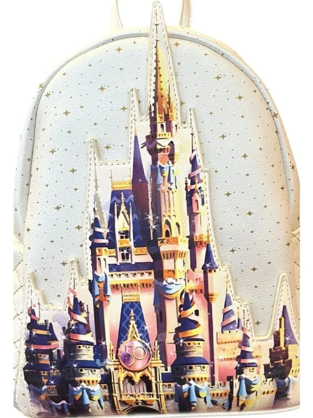 Loungefly Disney Parks 50th Magic Kingdom Cinderella Castle Mini Backpack NWT