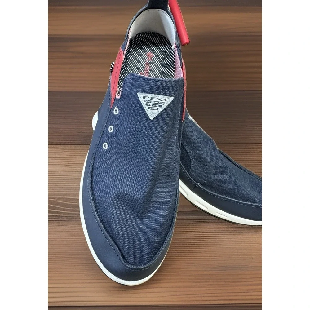 Columbia Bahama Vent PFG Slip On Boat Shoes Mens Size 12 Blue Red BM2663-468