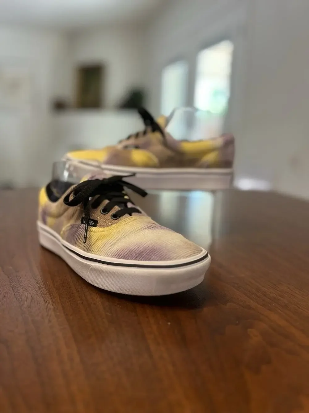 Vans ComfyCush Era Blotched Purple Yellow Corduroy Tie Dye VN0A3WM92QD Size 6.5