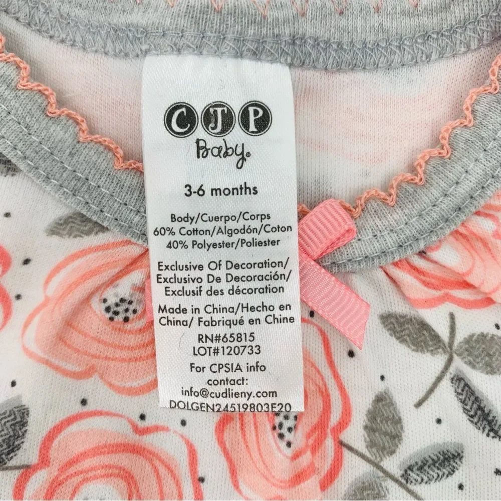 Baby Girl 3 Piece Set, Top, pant, & Cap Size 3-6 mos.