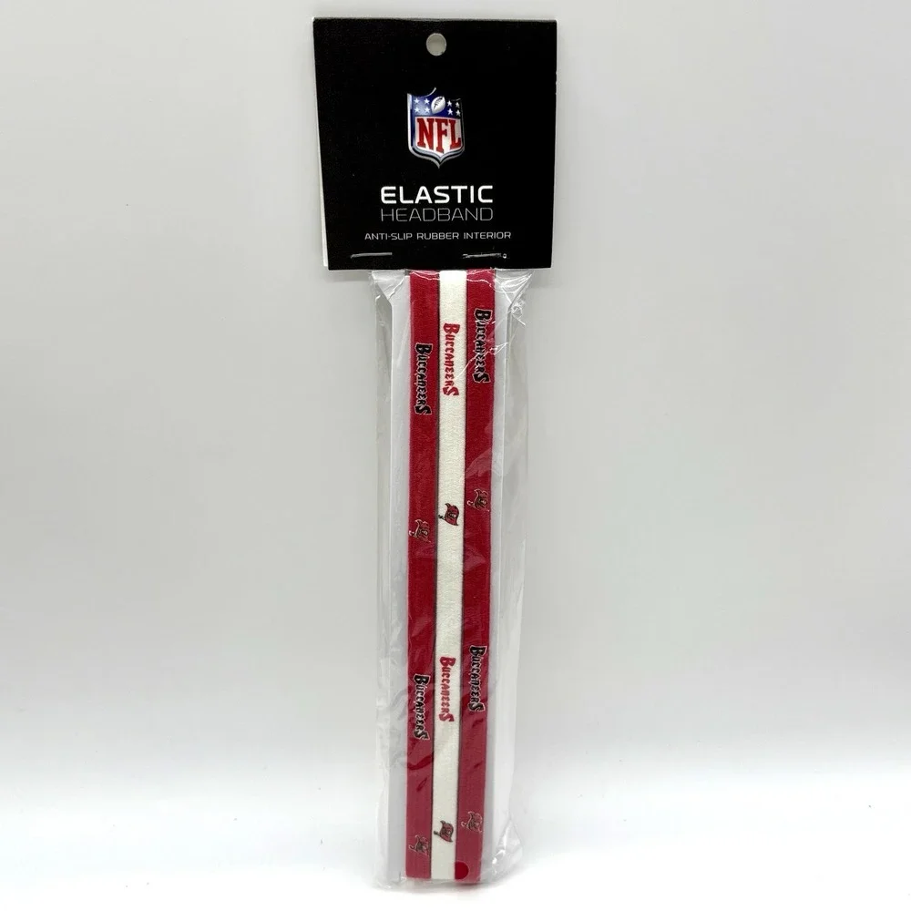 Tampa Bay Buccaneers NFL Team Elastic Headbands 3 Per‎ Pack