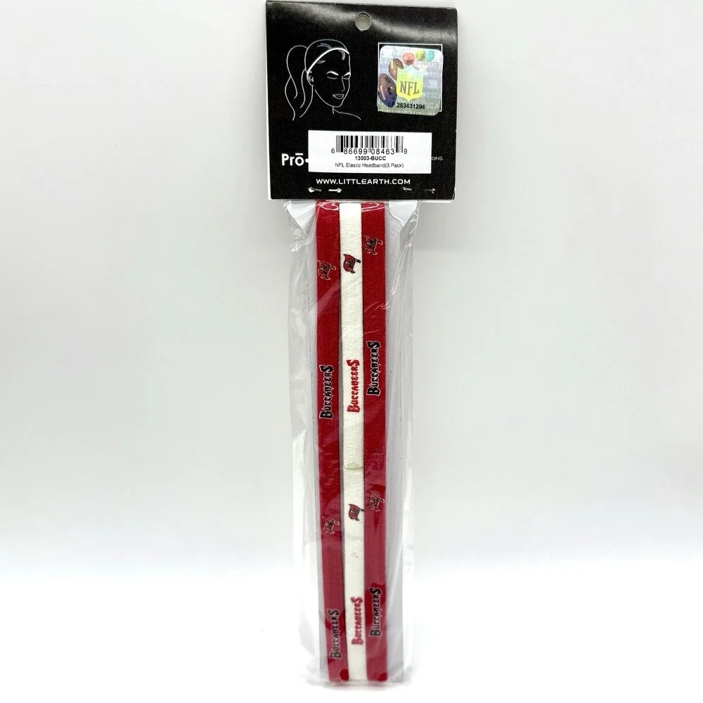 Tampa Bay Buccaneers NFL Team Elastic Headbands 3 Per‎ Pack