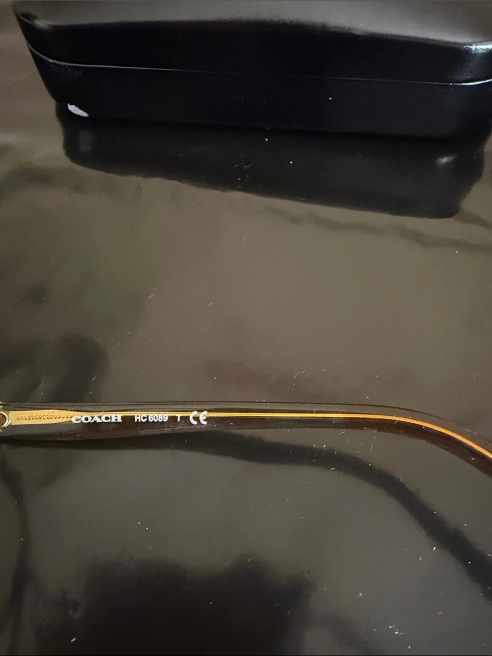 COACH Women's Brown Gradient Cat-Eye Glasses with Gold Accents
