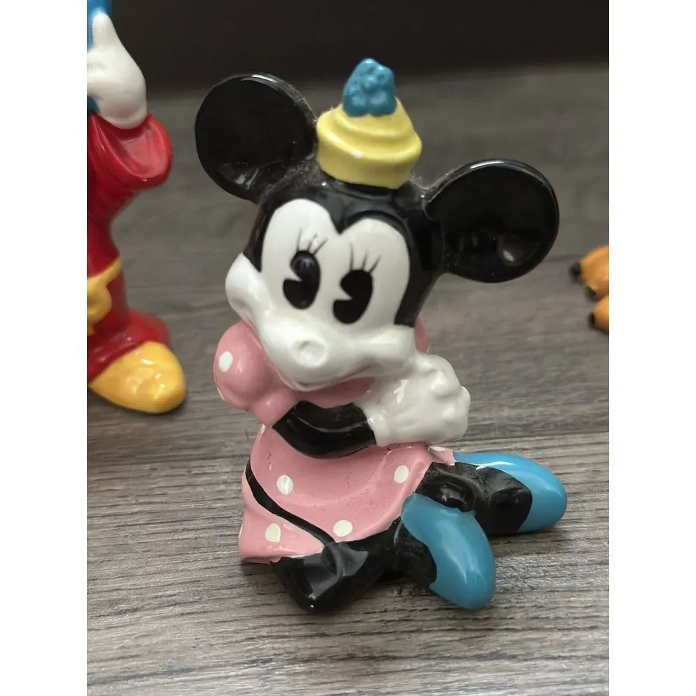 Vintage - Ceramic Fantasia Minnie‎ Mouse Pluto Top Hat Figurine