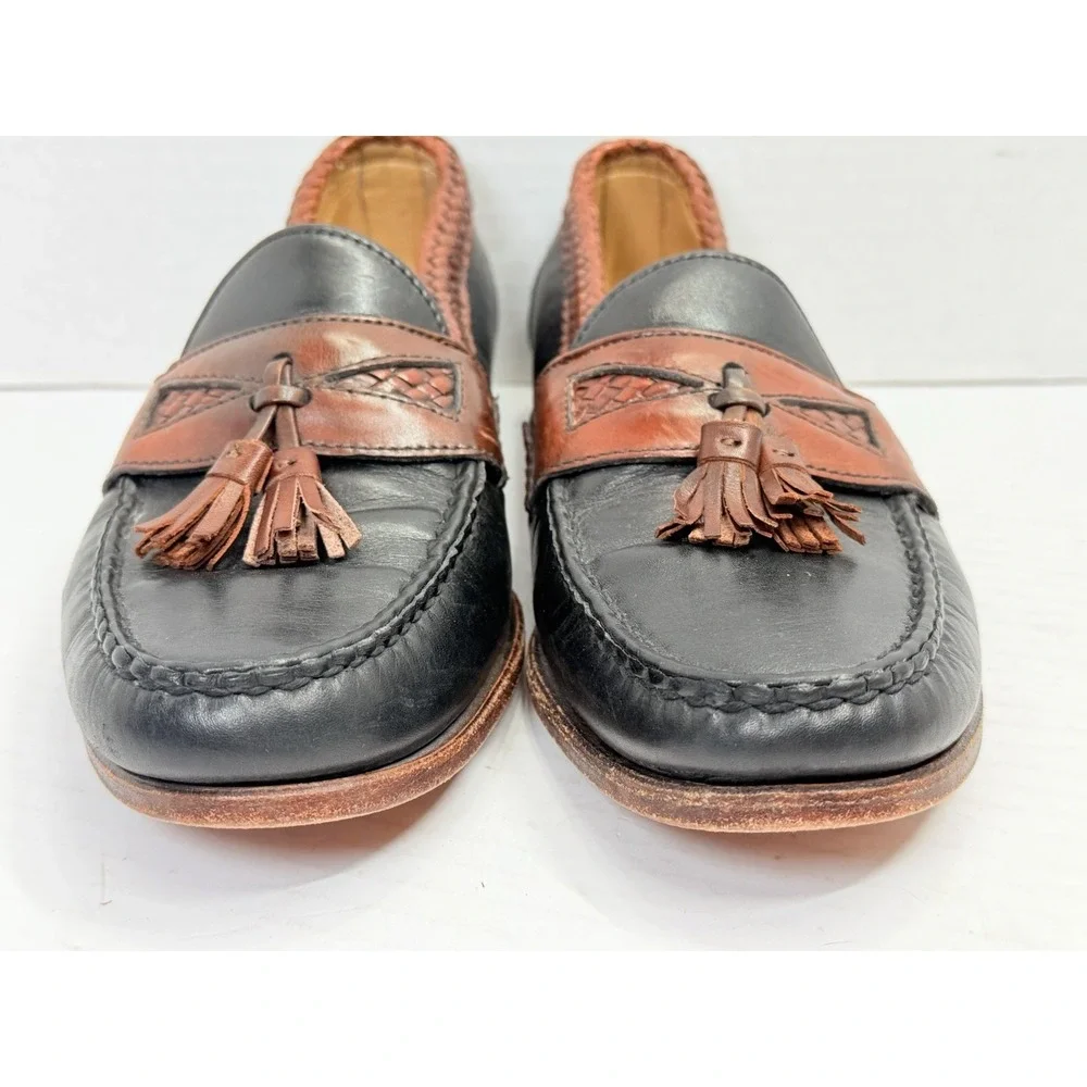Allen Edmonds Maxfield Tassel Loafers Black Brown Leather Men's US 10 B